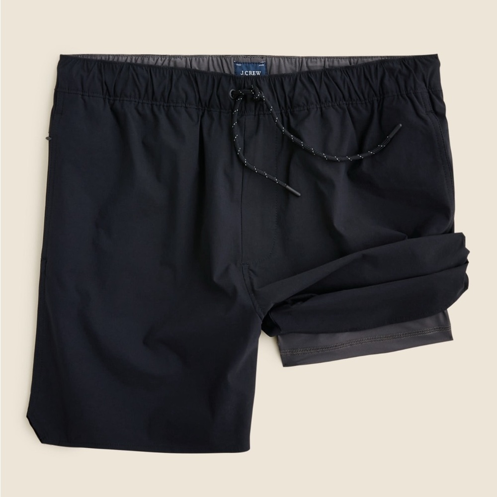 J Crew 6” Tech Lined Short- Black Size Medium